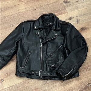 Vintage Wilson Classic Black Leather Bomber Jacket